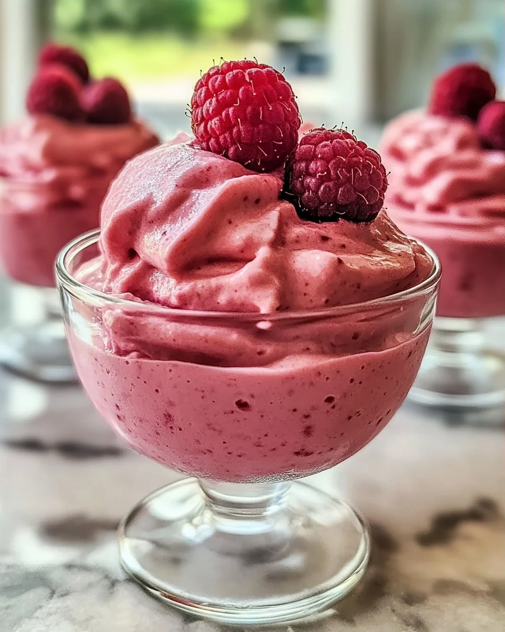 4-Zutaten Himbeer Proteinmousse ganz ohne Backen