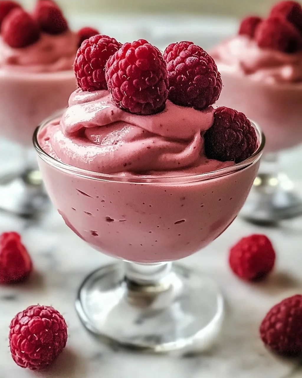 4-Zutaten Himbeer Proteinmousse ganz ohne Backen