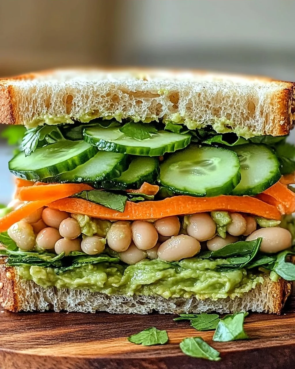 Avocado Weiße Bohnen Sandwich für veganen Genuss