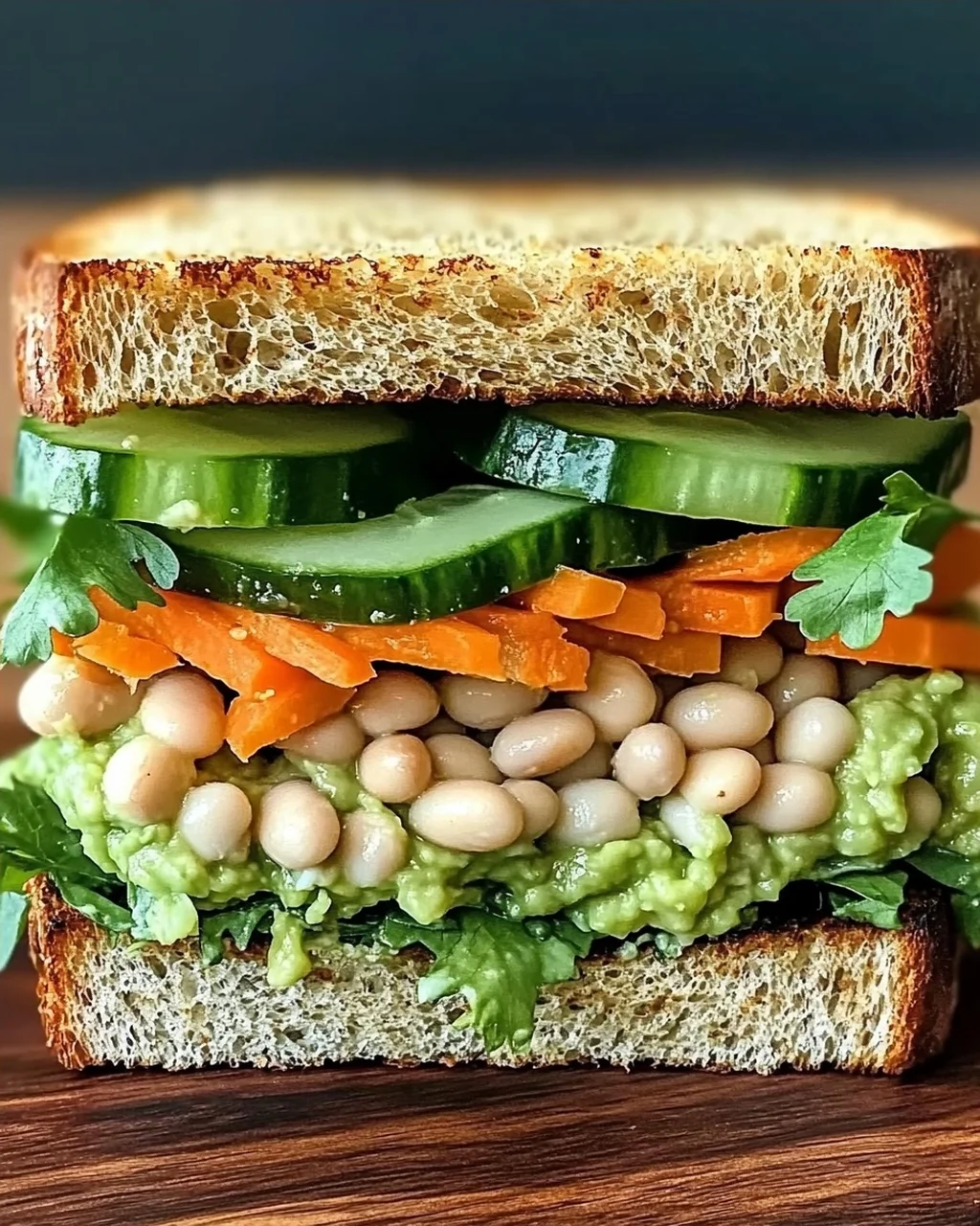 Avocado Weiße Bohnen Sandwich für veganen Genuss