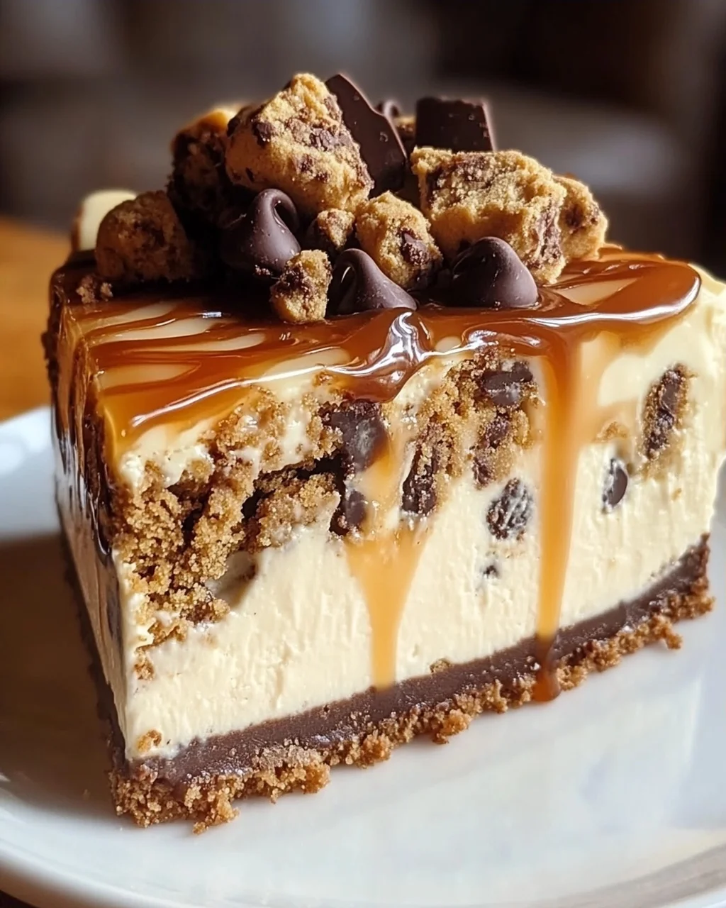 Cookie Dough Cheesecake mit Salted Caramel Swirl