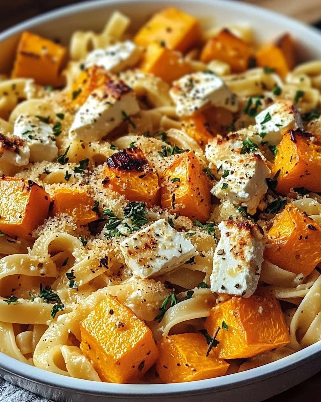 Cremige Gebackene Feta Kürbis Pasta