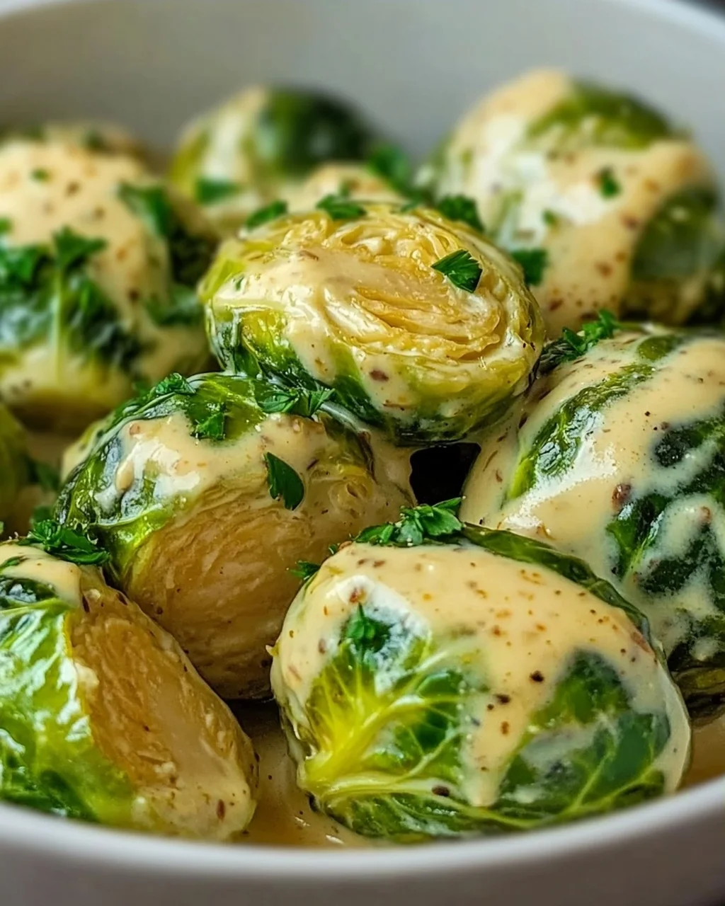 Cremiger Rosenkohl in Frischkäse-Senfsauce – einfach lecker!