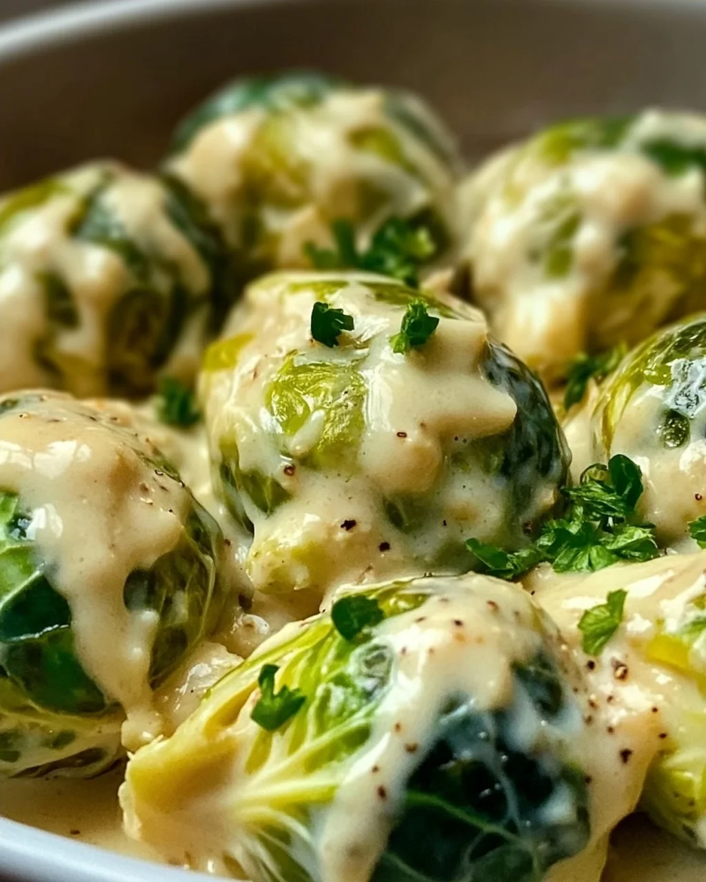 Cremiger Rosenkohl in Frischkäse-Senfsauce – einfach lecker!