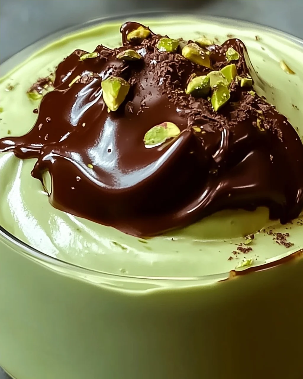 Cremiges Pistazienmousse mit Schokoladenganache Rezept