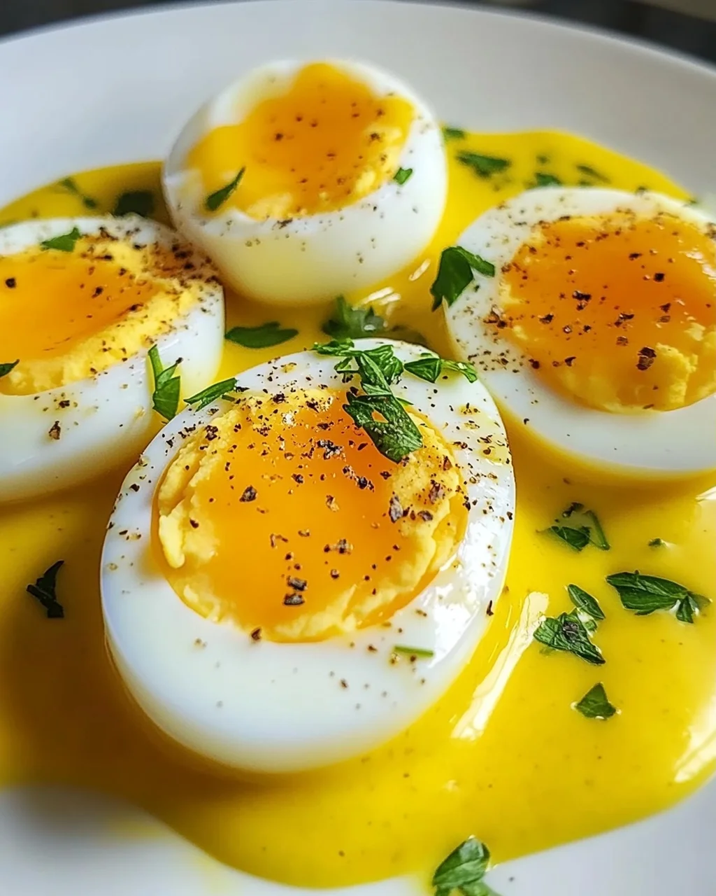 Eier in Senfsoße