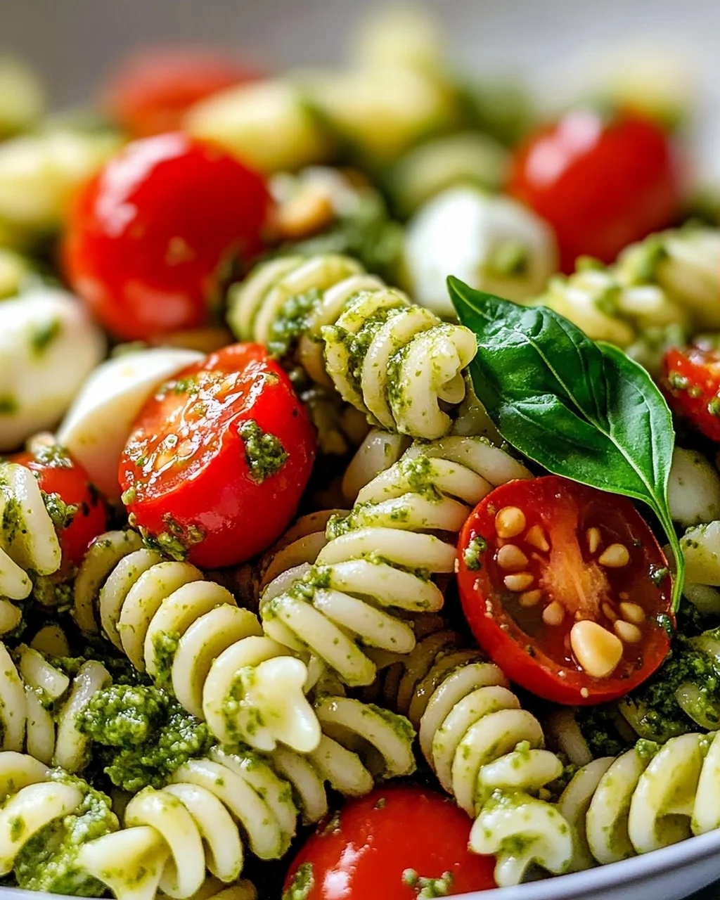 Frischer Pesto Nudelsalat mit Kirschtomaten – Perfekt für Sommer