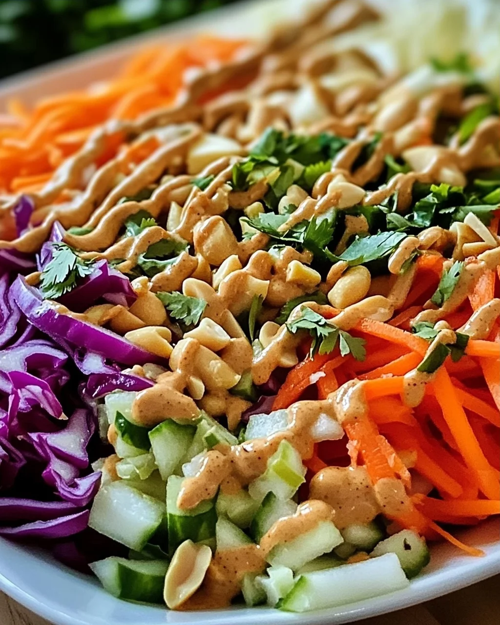 Frühlingsrollen-Salat mit Erdnussoße für jeden Anlass