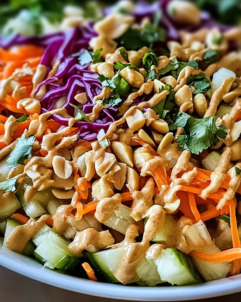 Frühlingsrollen-Salat mit Erdnussoße für jeden Anlass