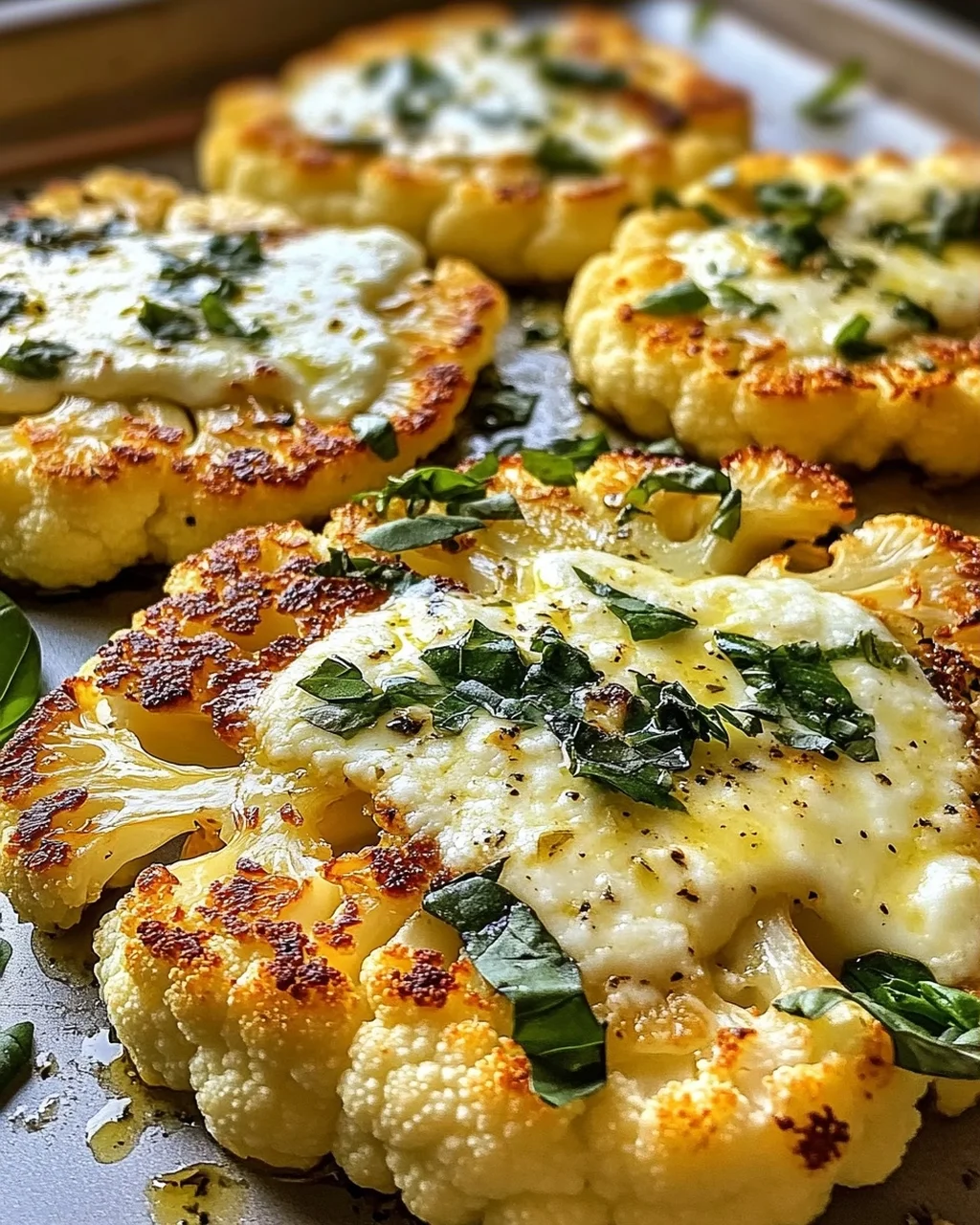 Gebackene Mozzarella-Blumenkohlsteaks