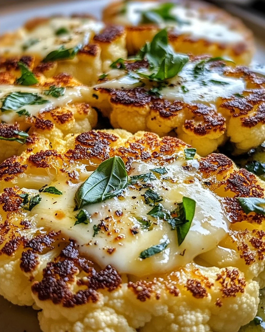 Gebackene Mozzarella-Blumenkohlsteaks