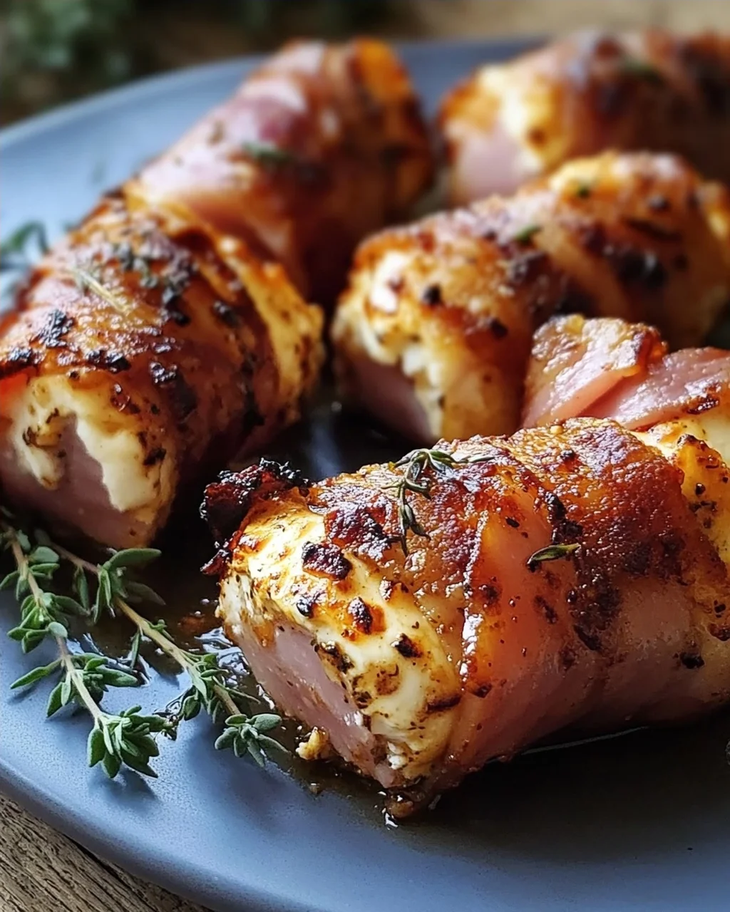 Gegrillte Feta-Schinkenröllchen