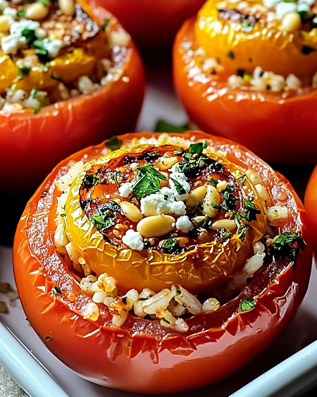 Griechische gefüllte Tomaten einfach und lecker