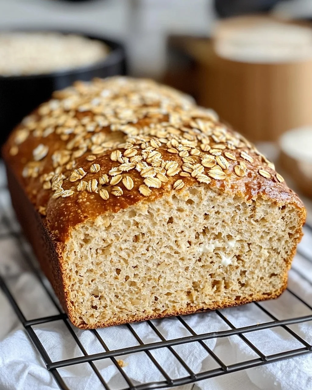 Haferflocken Quark Brot aus dem Airfryer – Schnell & Einfach
