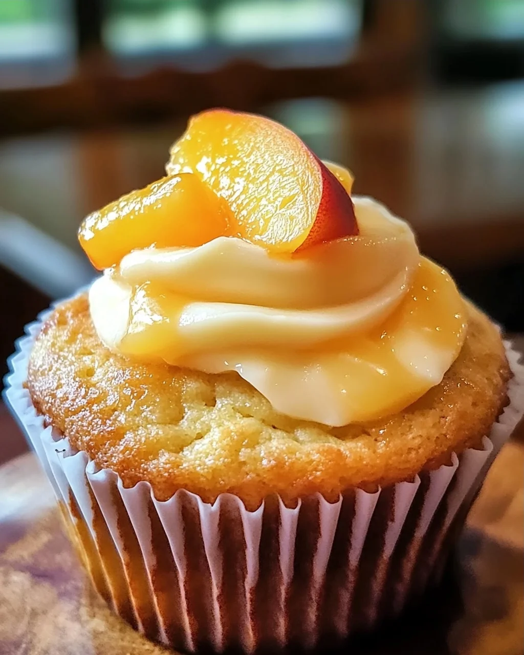Honig Pfirsich Frischkäse Muffins zum Verlieben