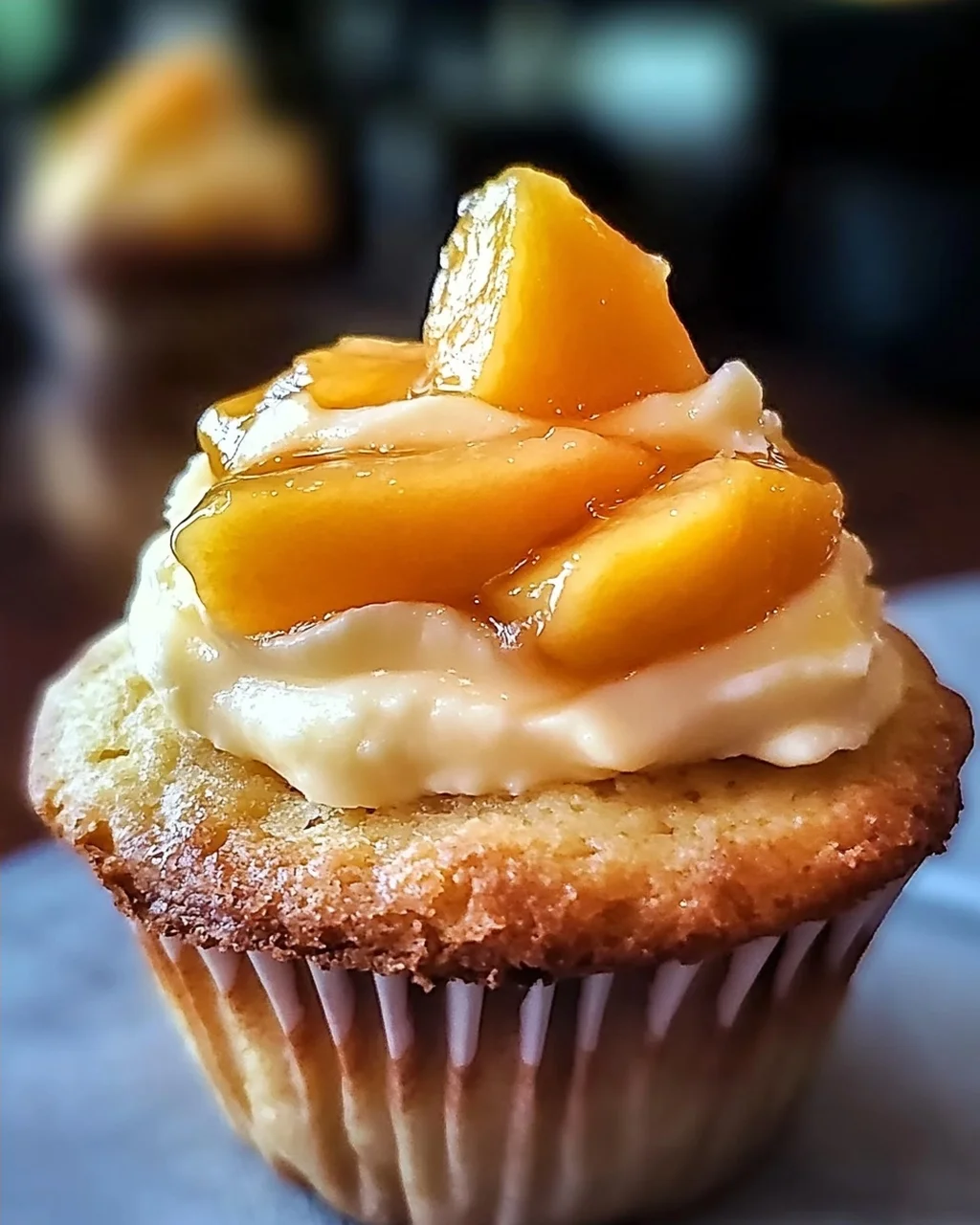 Honig Pfirsich Frischkäse Muffins zum Verlieben