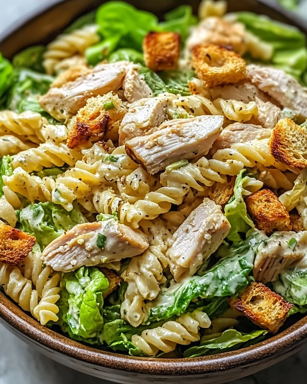 Hühnchen Caesar Nudelsalat für jede Gelegenheit