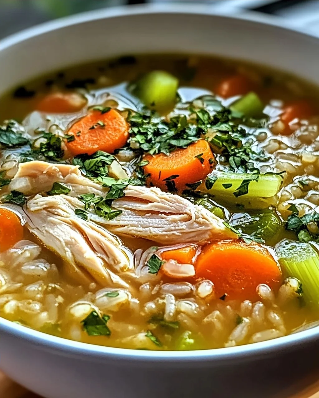 Hühner-Reis-Suppe mit speziellem Kräuter-Extrakt