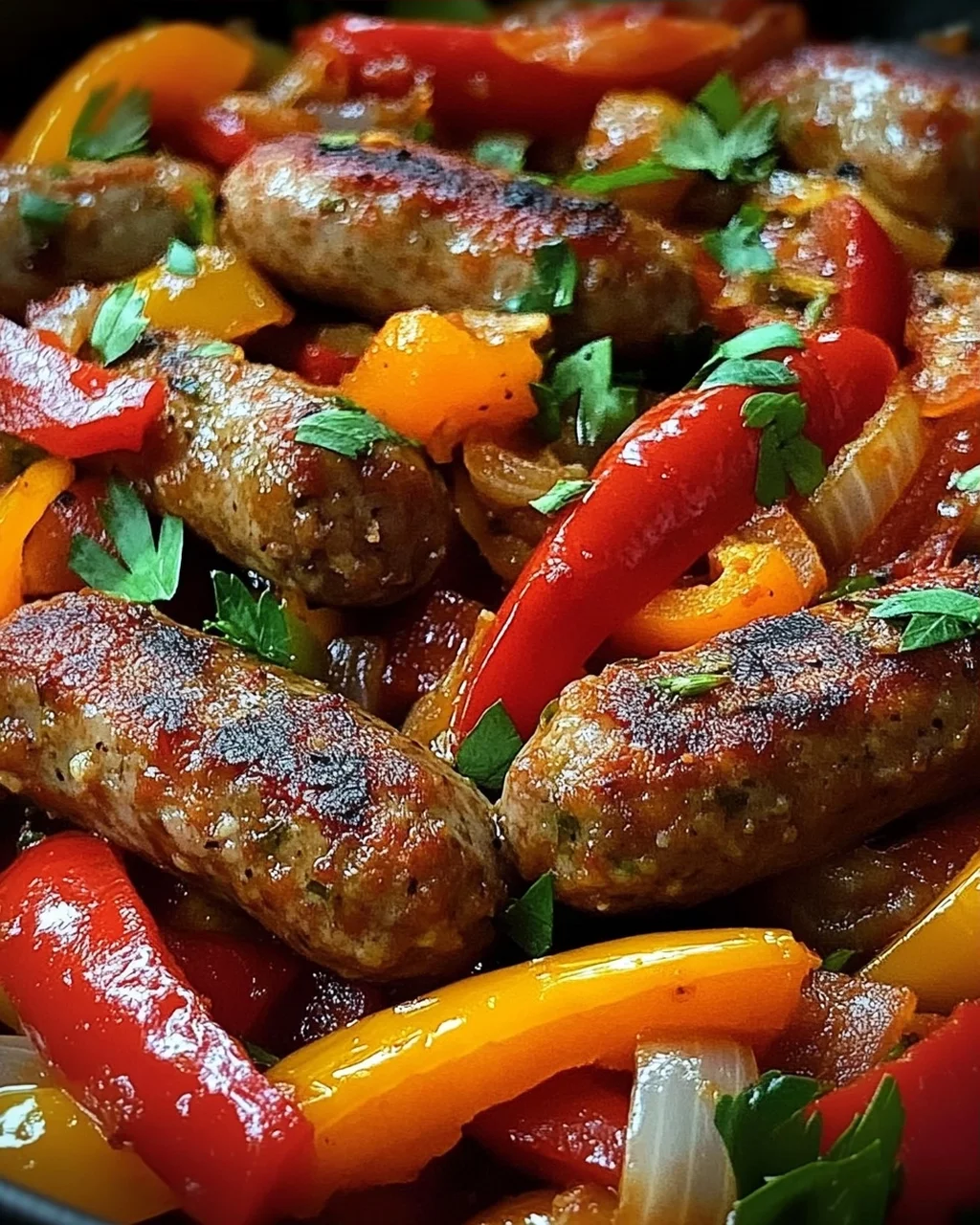 Italienische Wurst mit Paprika und Zwiebeln