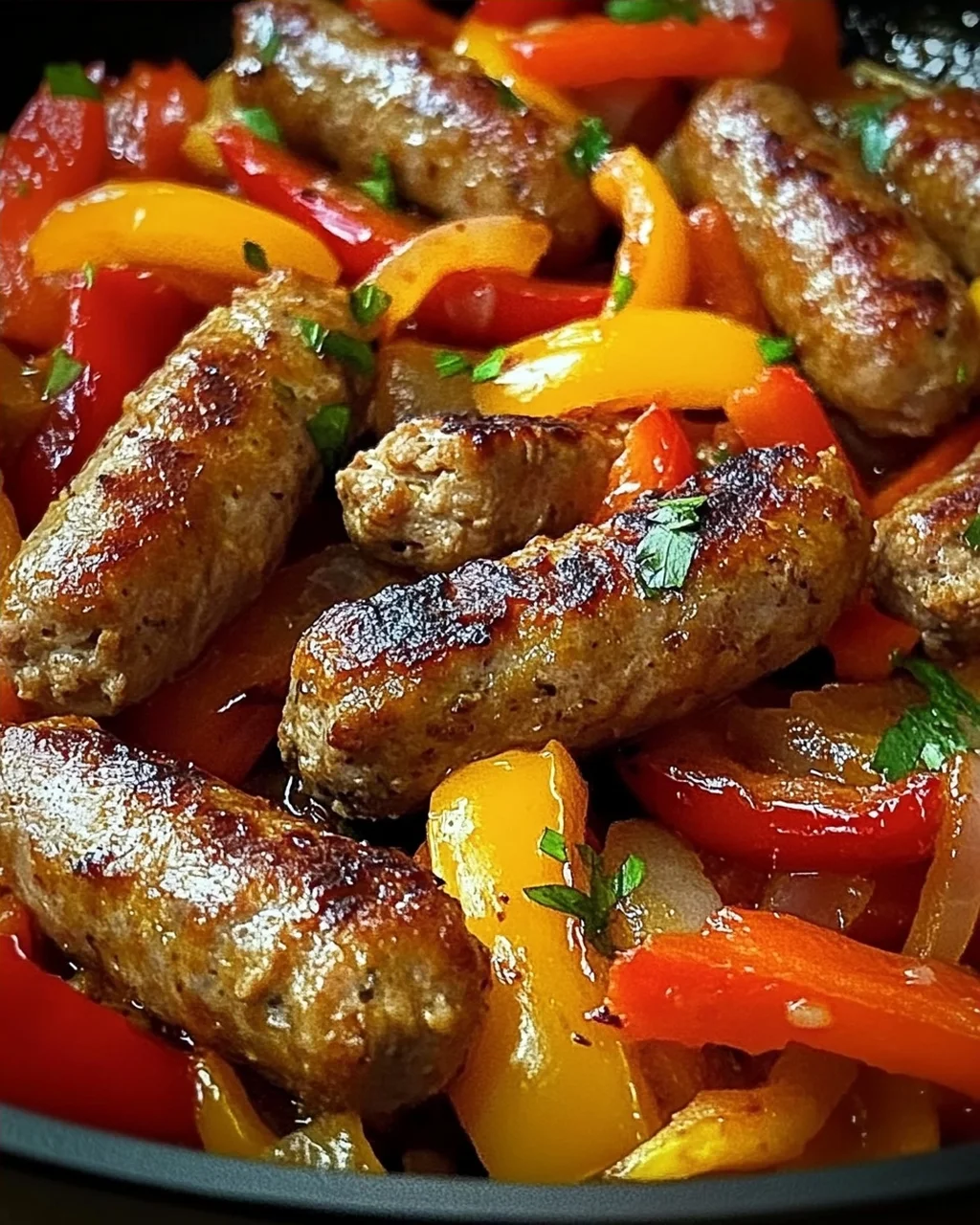 Italienische Wurst mit Paprika und Zwiebeln
