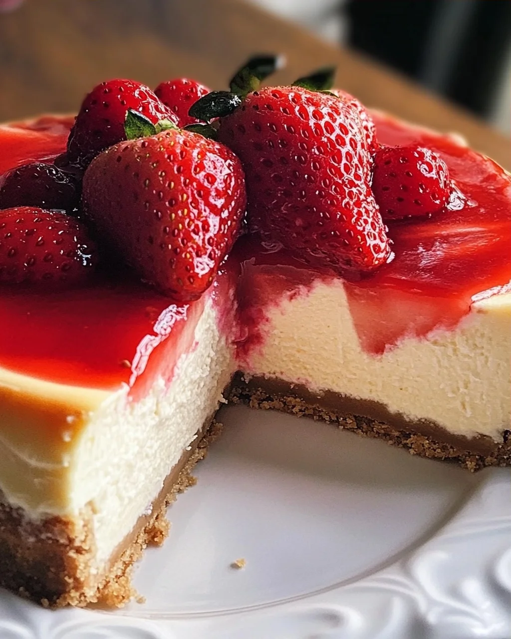 Käsekuchen mit Erdbeeren