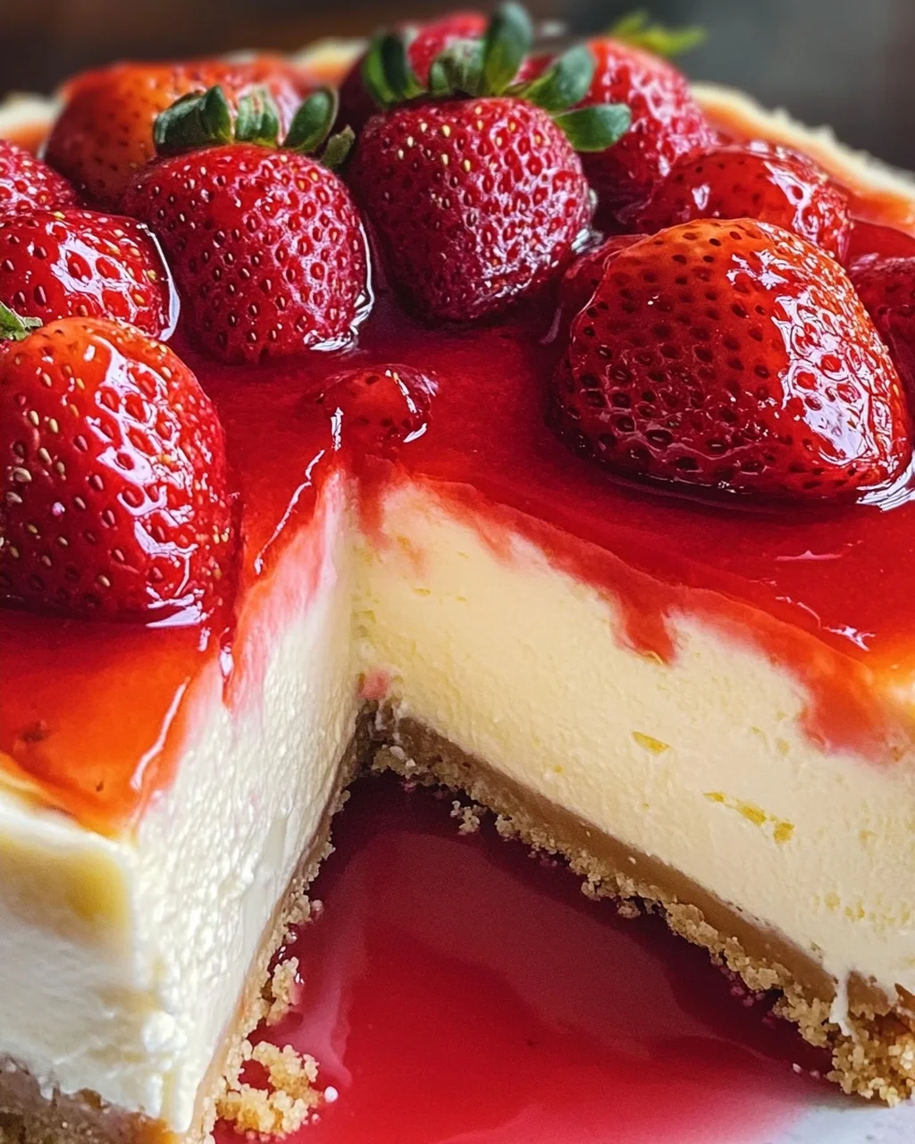 Käsekuchen mit Erdbeeren