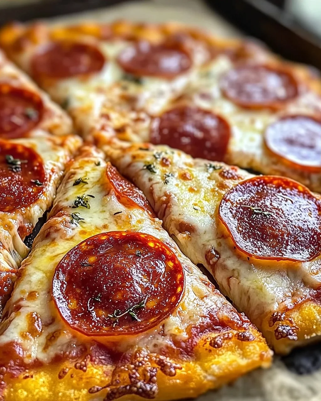 Klassische Heißluftfritteuse Hüttenkäse Pizzaboden