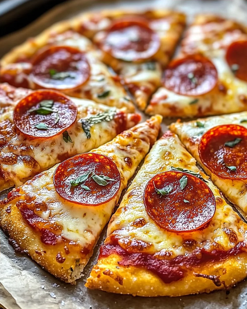 Klassische Heißluftfritteuse Hüttenkäse Pizzaboden