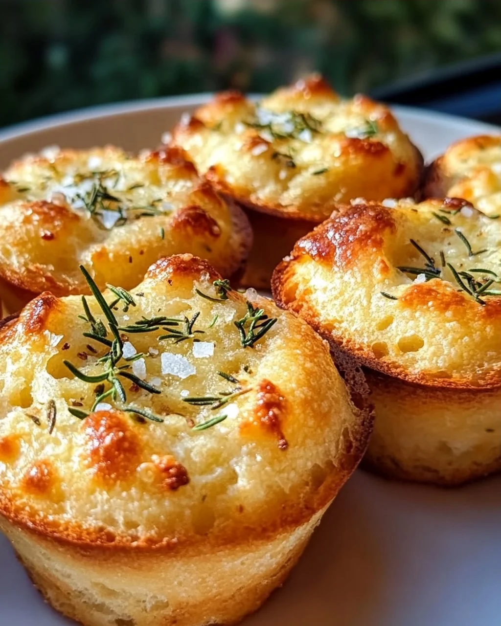 Knusprige Goldene Knoblauch-Rosmarin Focaccia Muffins