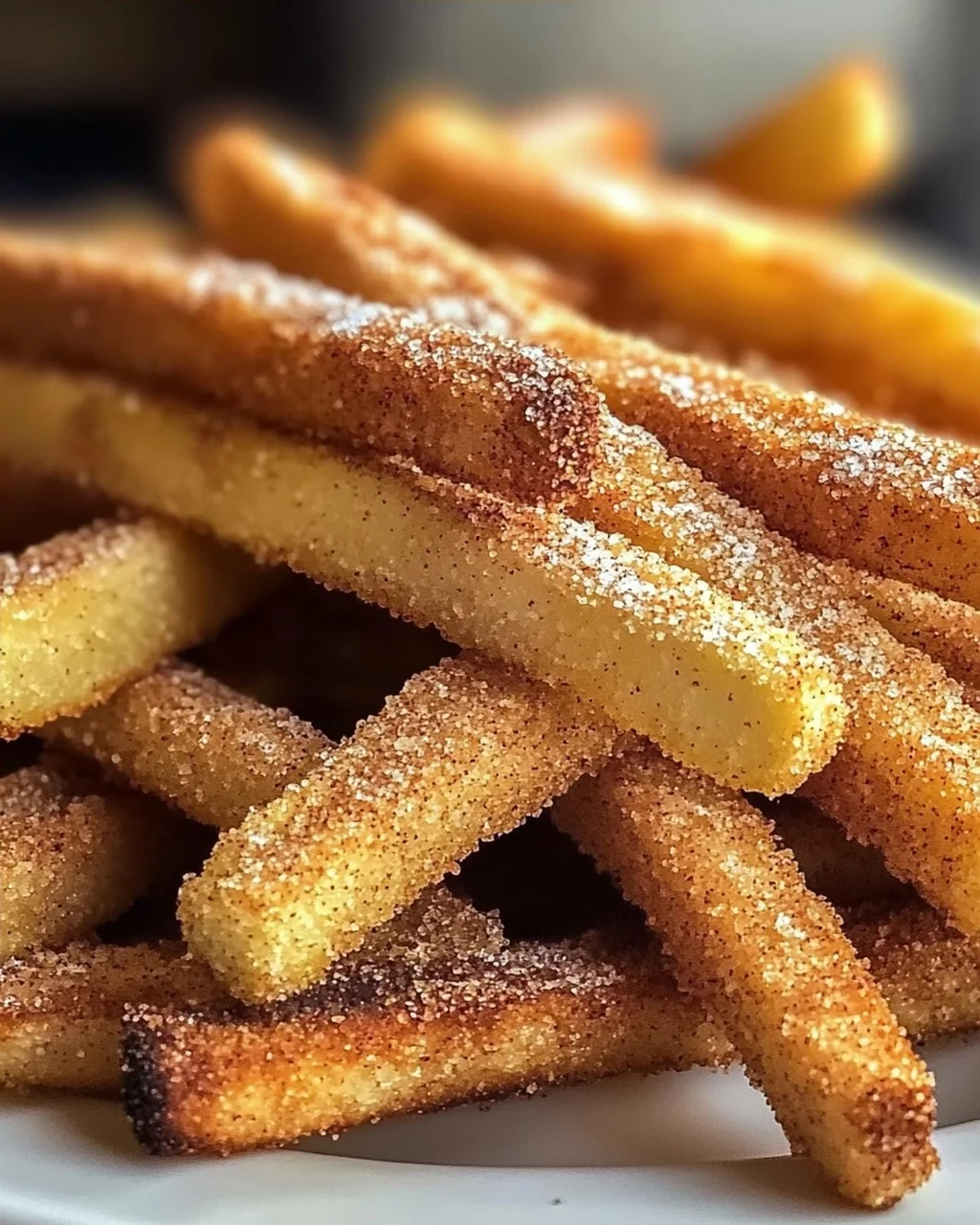 Knusprige Heißluftfritteuse Apfelpommes mit Zimt-Glück
