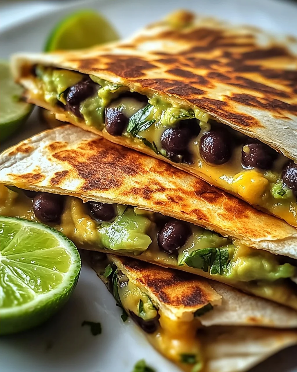 Köstliche Vegetarische Avocado- und Schwarzbohnen-Quesadilla