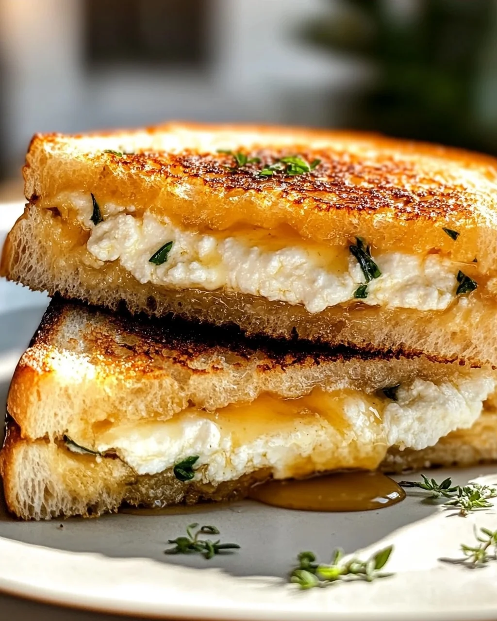 Köstliches Ziegenkäse-Grilled Cheese mit Honig Rezept