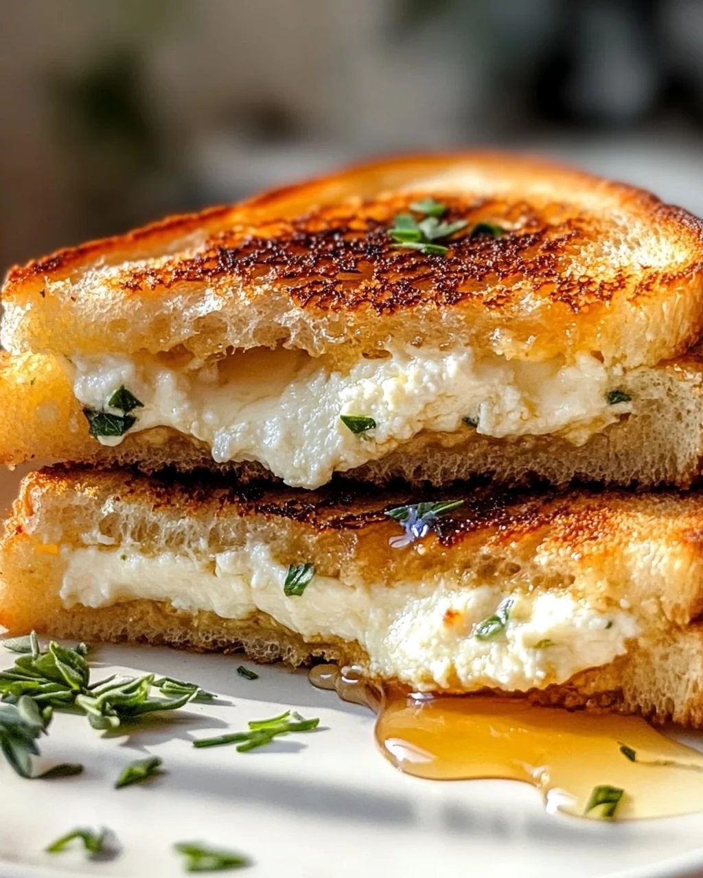 Köstliches Ziegenkäse-Grilled Cheese mit Honig Rezept