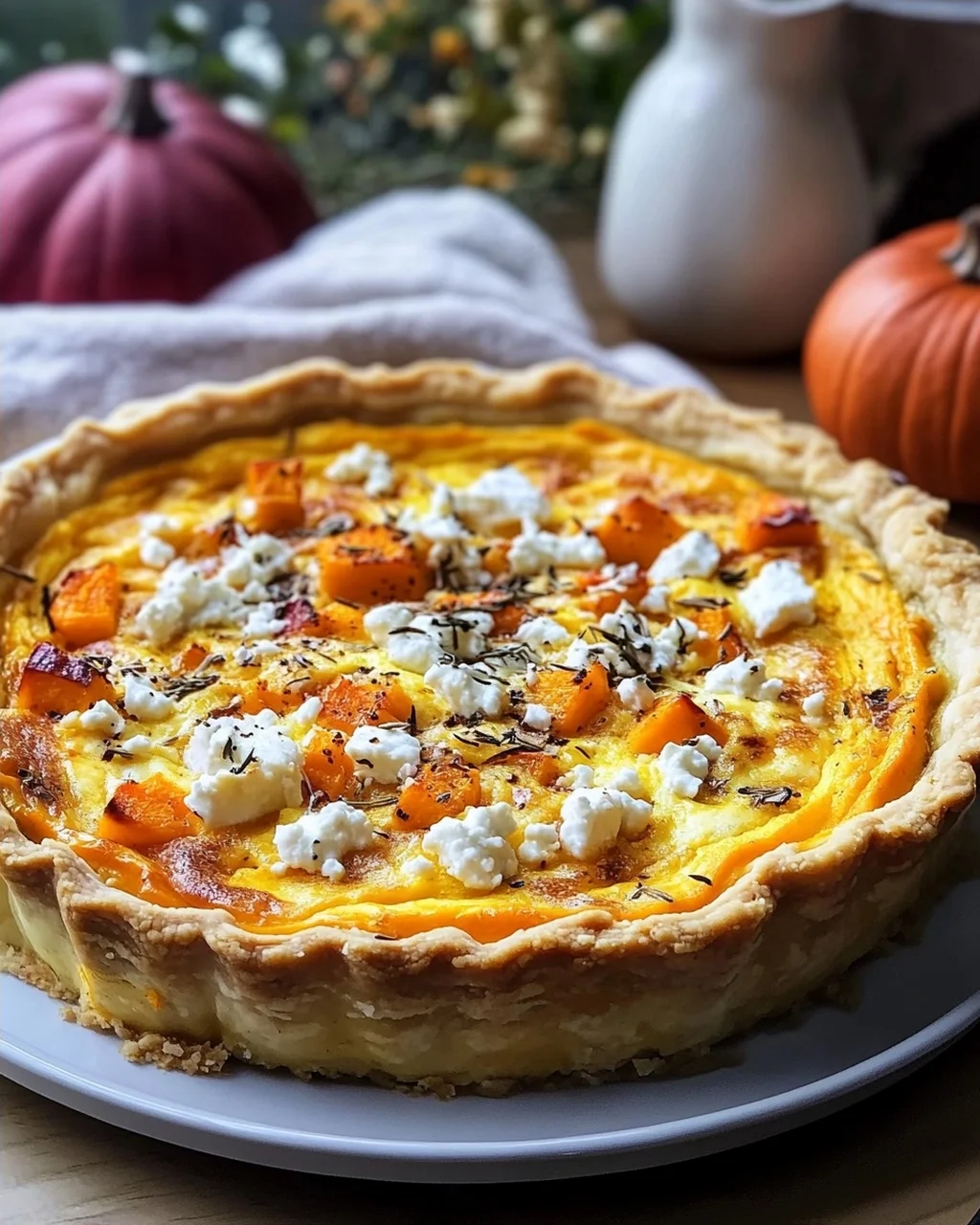 Kürbis Quiche mit Feta – Einfaches Rezept für Herbstgenuss!