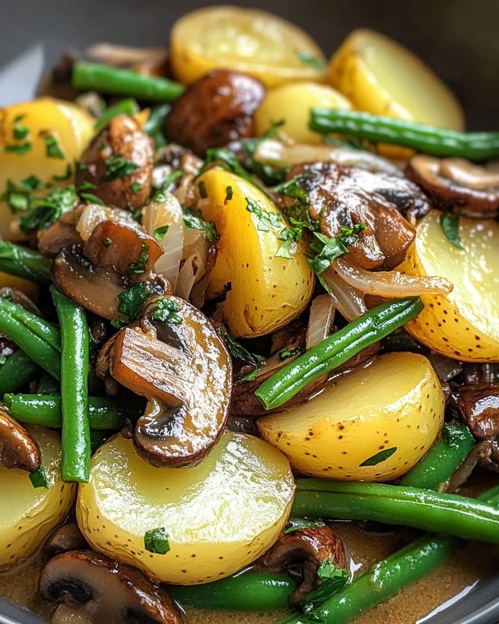 Leckere Kartoffel Pilz Pfanne mit Bohnen – Einfaches Rezept!