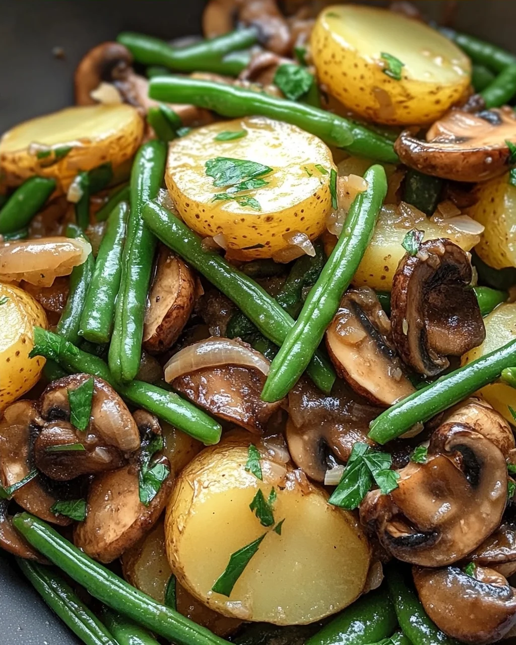 Leckere Kartoffel Pilz Pfanne mit Bohnen – Einfaches Rezept!