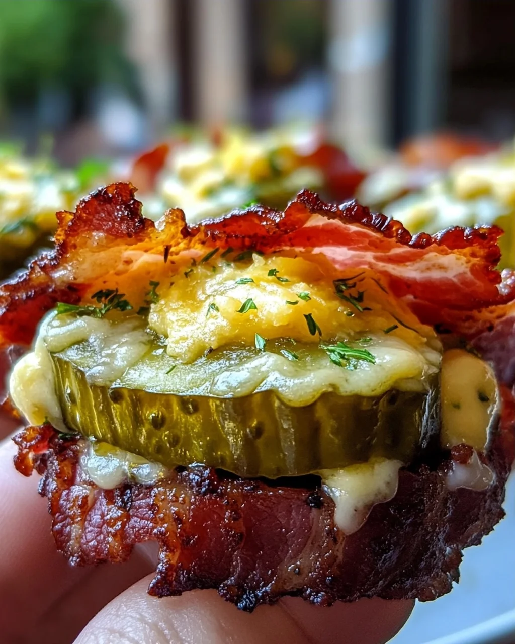 Leckere Käse-Dill-Gurken Rinderspeck-Shots – Schnell & Knusprig