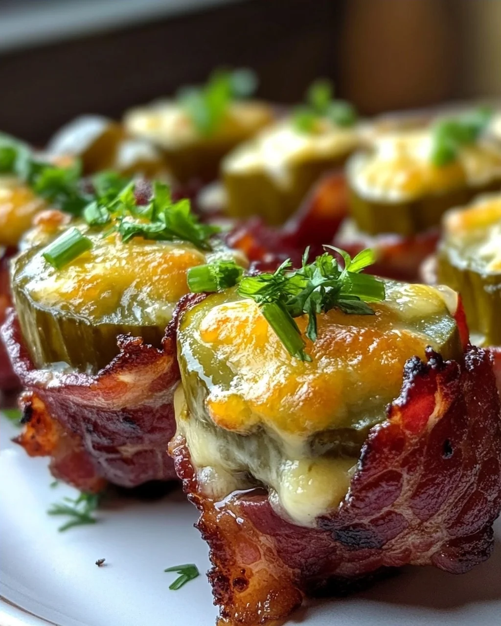 Leckere Käse-Dill-Gurken Rinderspeck-Shots – Schnell & Knusprig