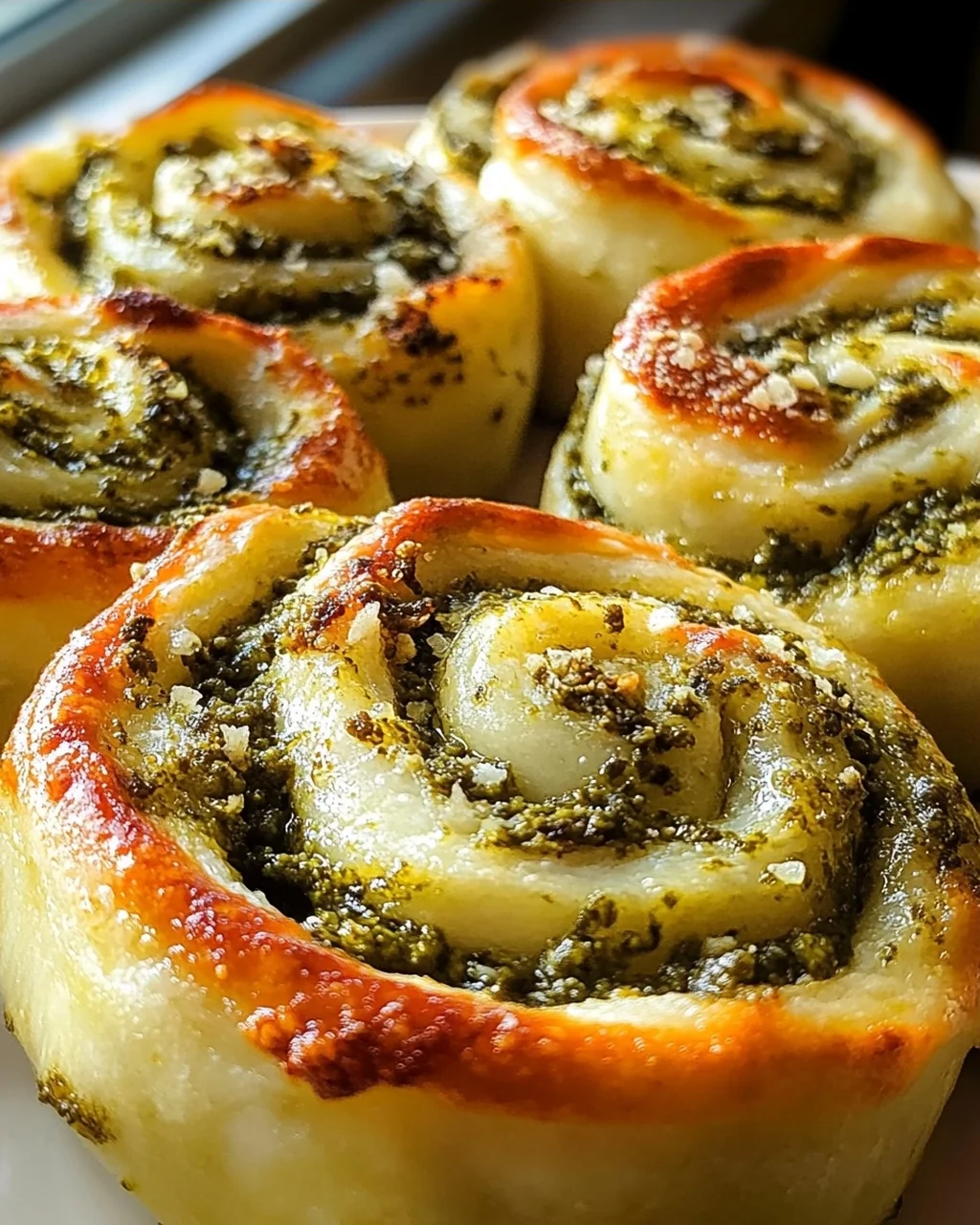 Leckere Pizzaschnecken mit Pesto & Mozzarella