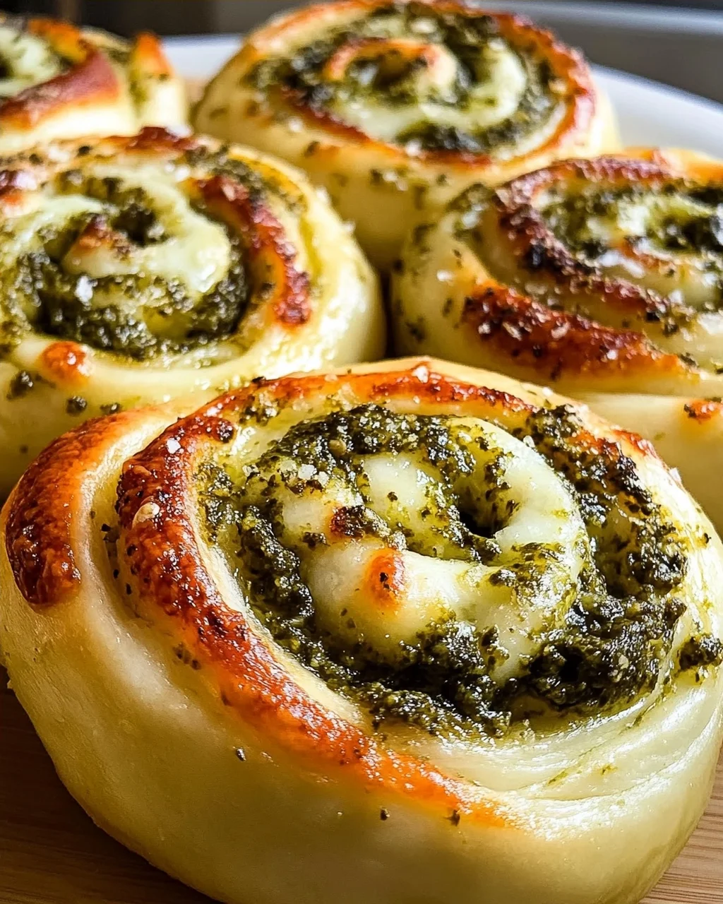 Leckere Pizzaschnecken mit Pesto & Mozzarella