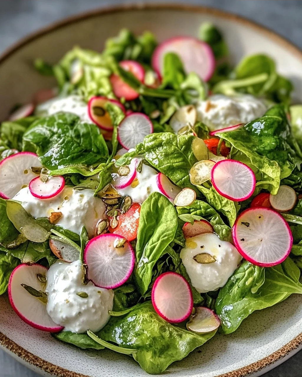 Leichter Frühlingssalat mit Radieschen & Joghurt-Dressing