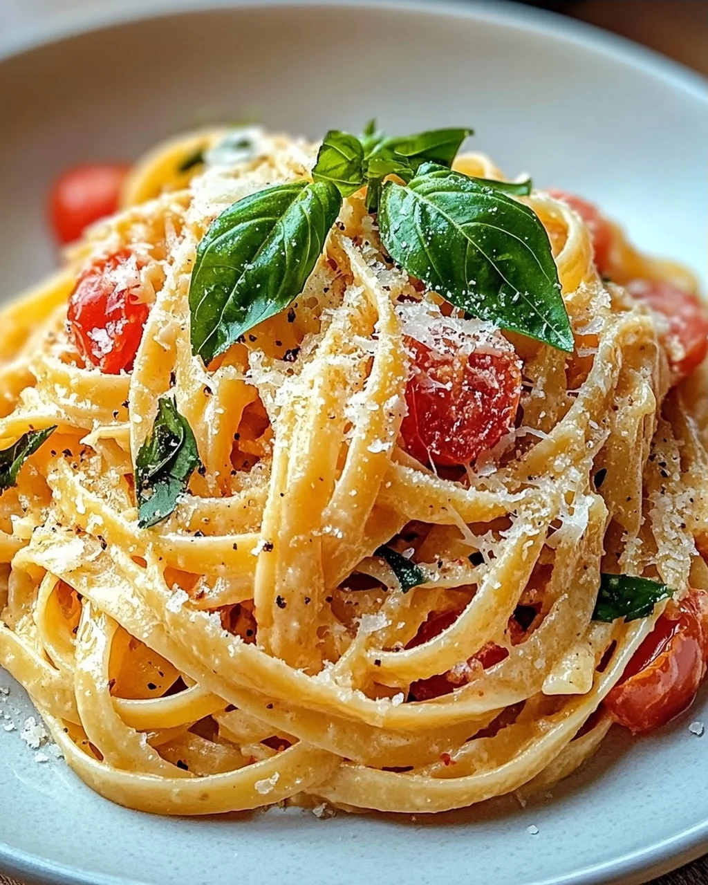 Linguine mit Tomaten-Parmesansoße
