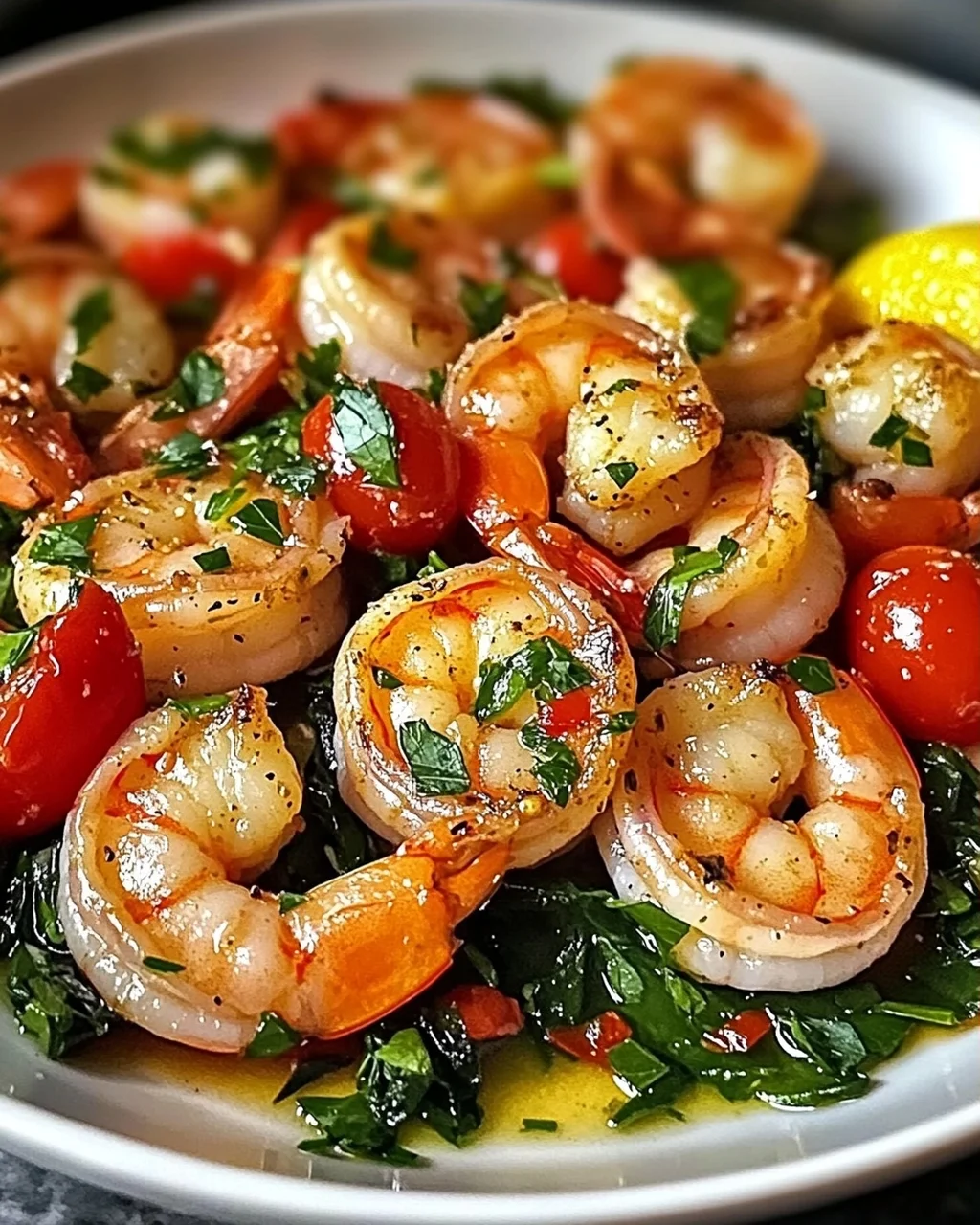 Mittelmeer Garnelen Pfanne mit Zitronen-Knoblauch-Sauce