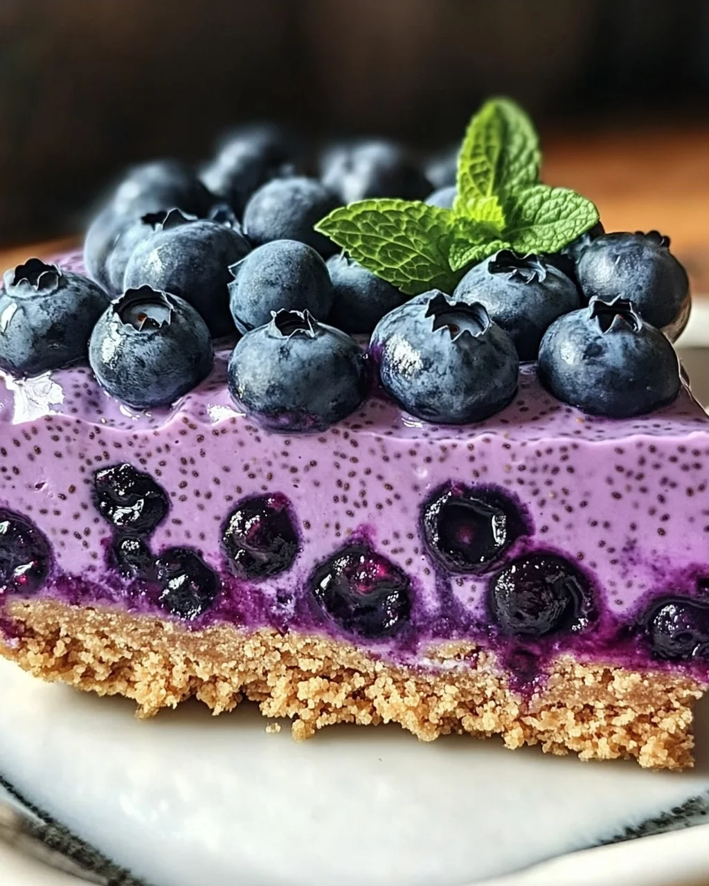 No-Bake Heidelbeer-Chia-Samen-Torte für heiße Tage