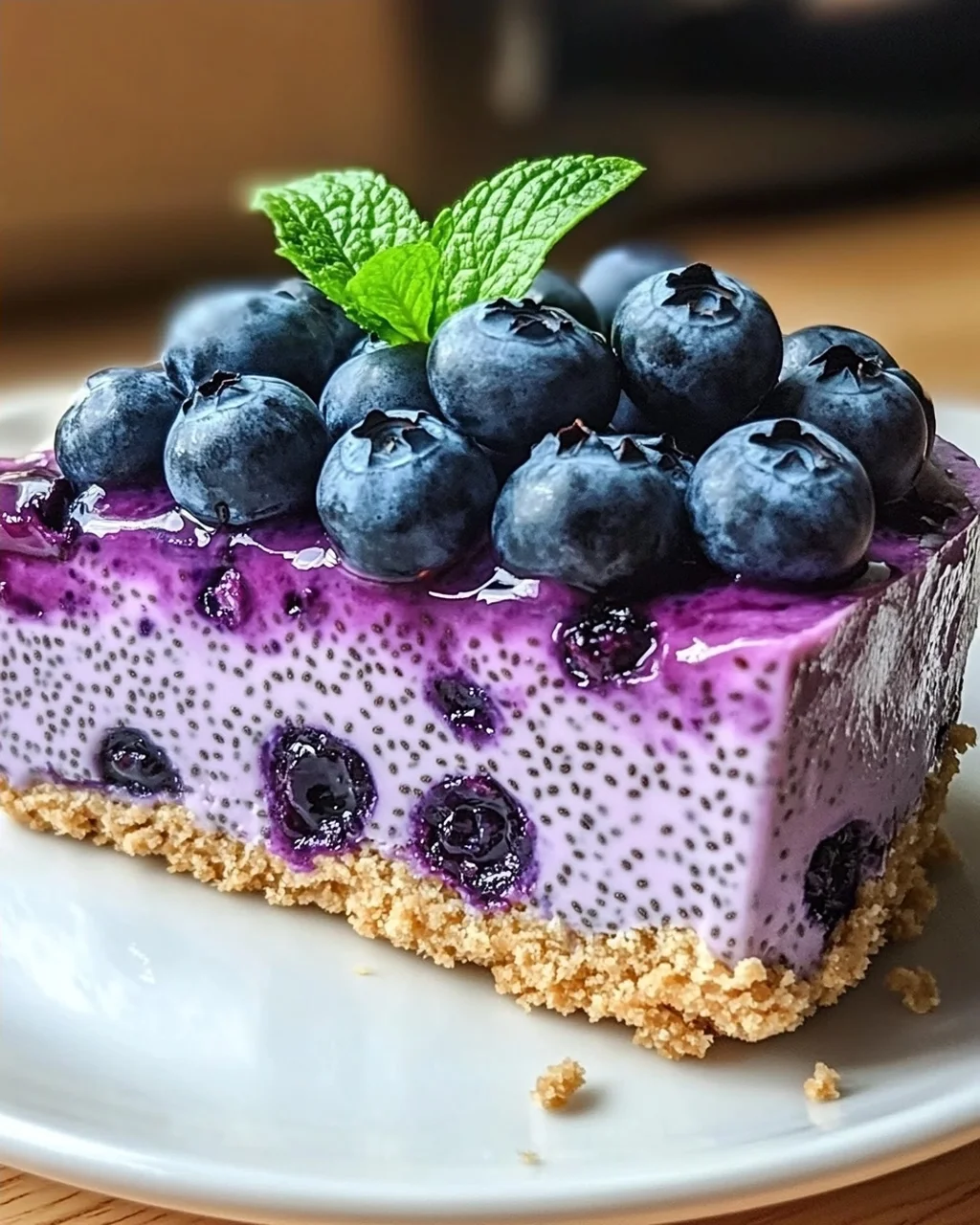 No-Bake Heidelbeer-Chia-Samen-Torte für heiße Tage