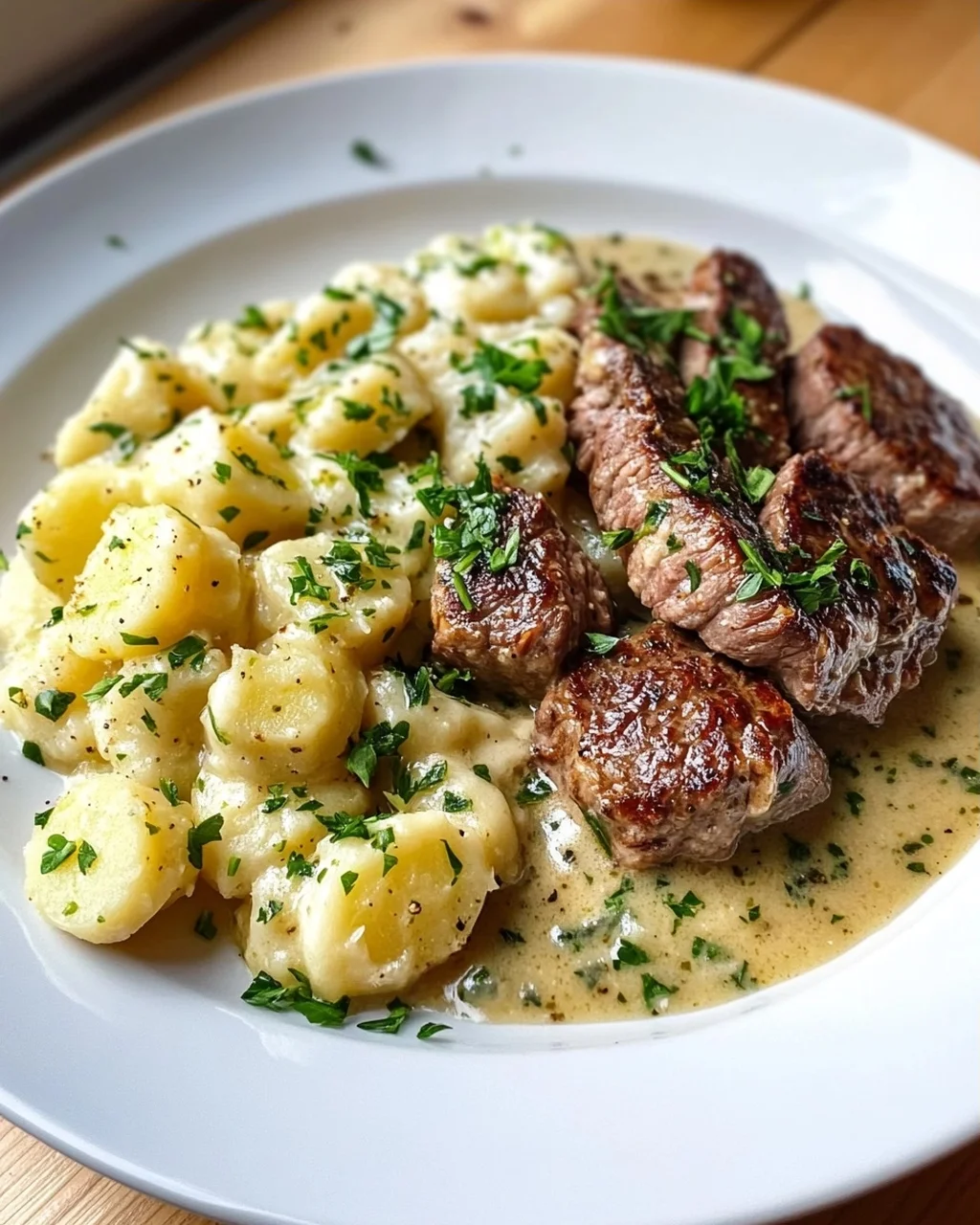 Omas Kohlrabigemüse mit Rinder-Frikadellen und Spätzle