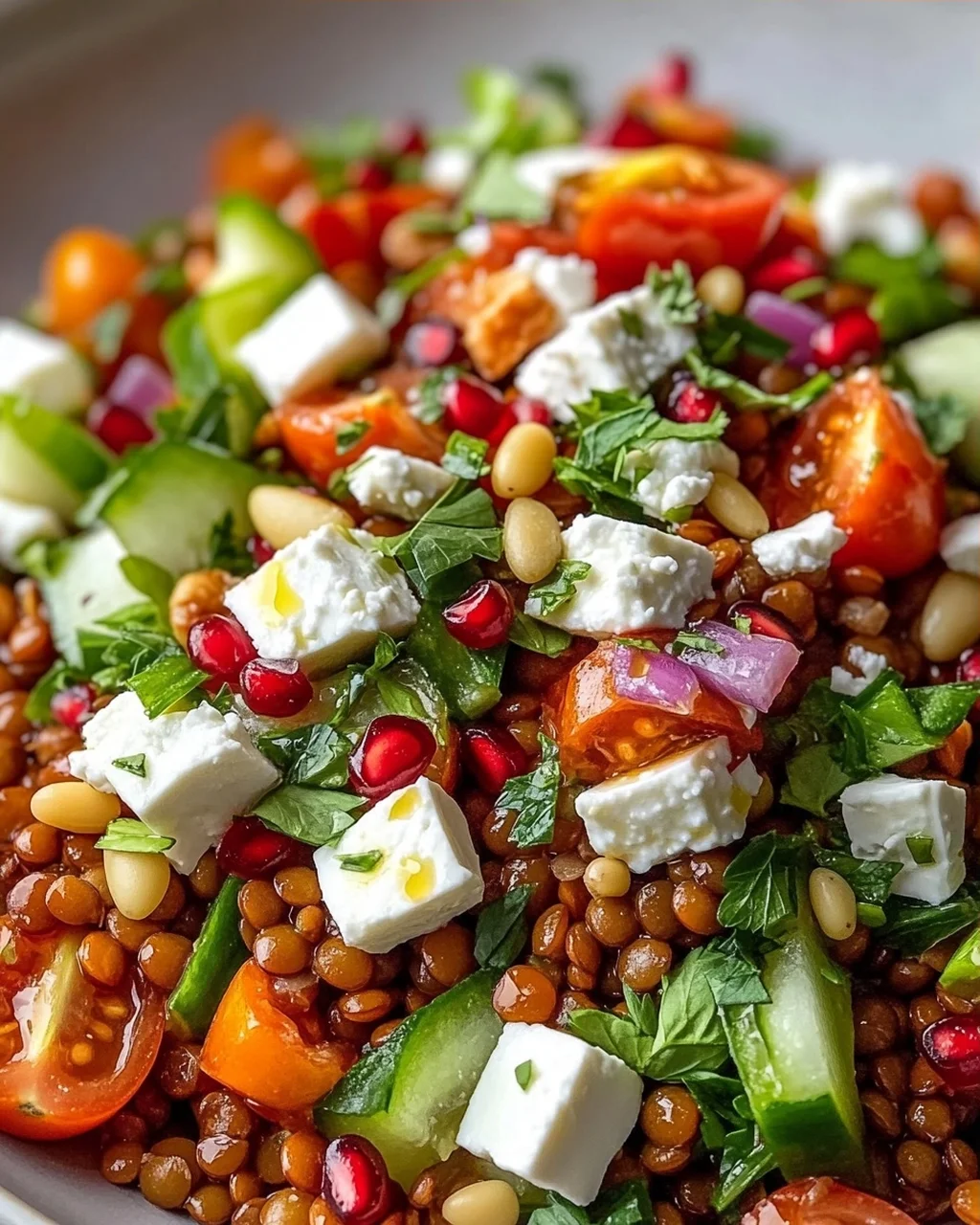Orientalischer Linsensalat Feta