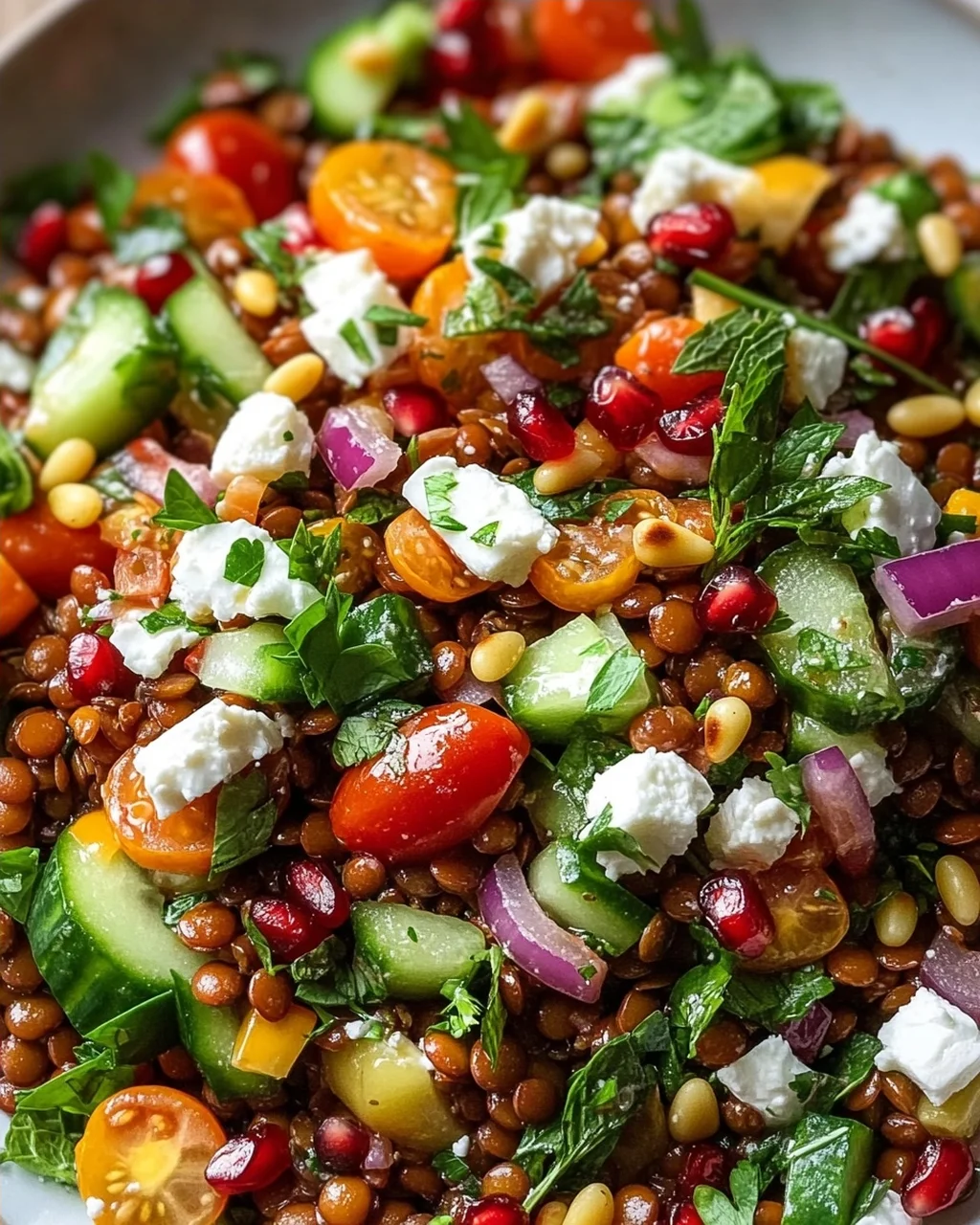 Orientalischer Linsensalat Feta