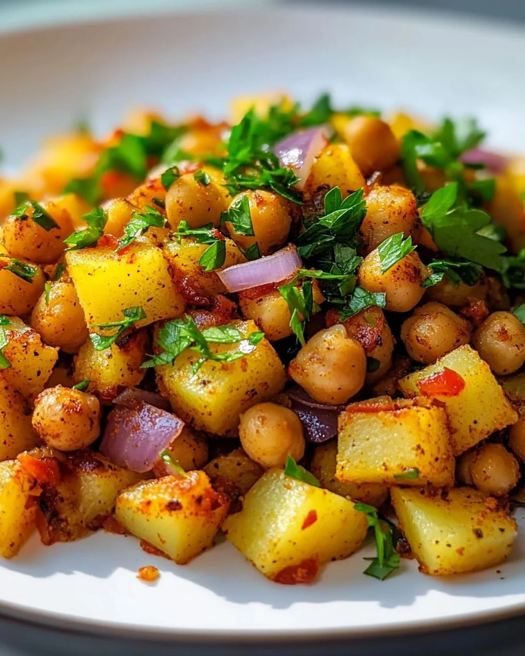 Rauchiger Paprika-Kichererbsen-Kartoffel-Hash – Lecker & Vegan