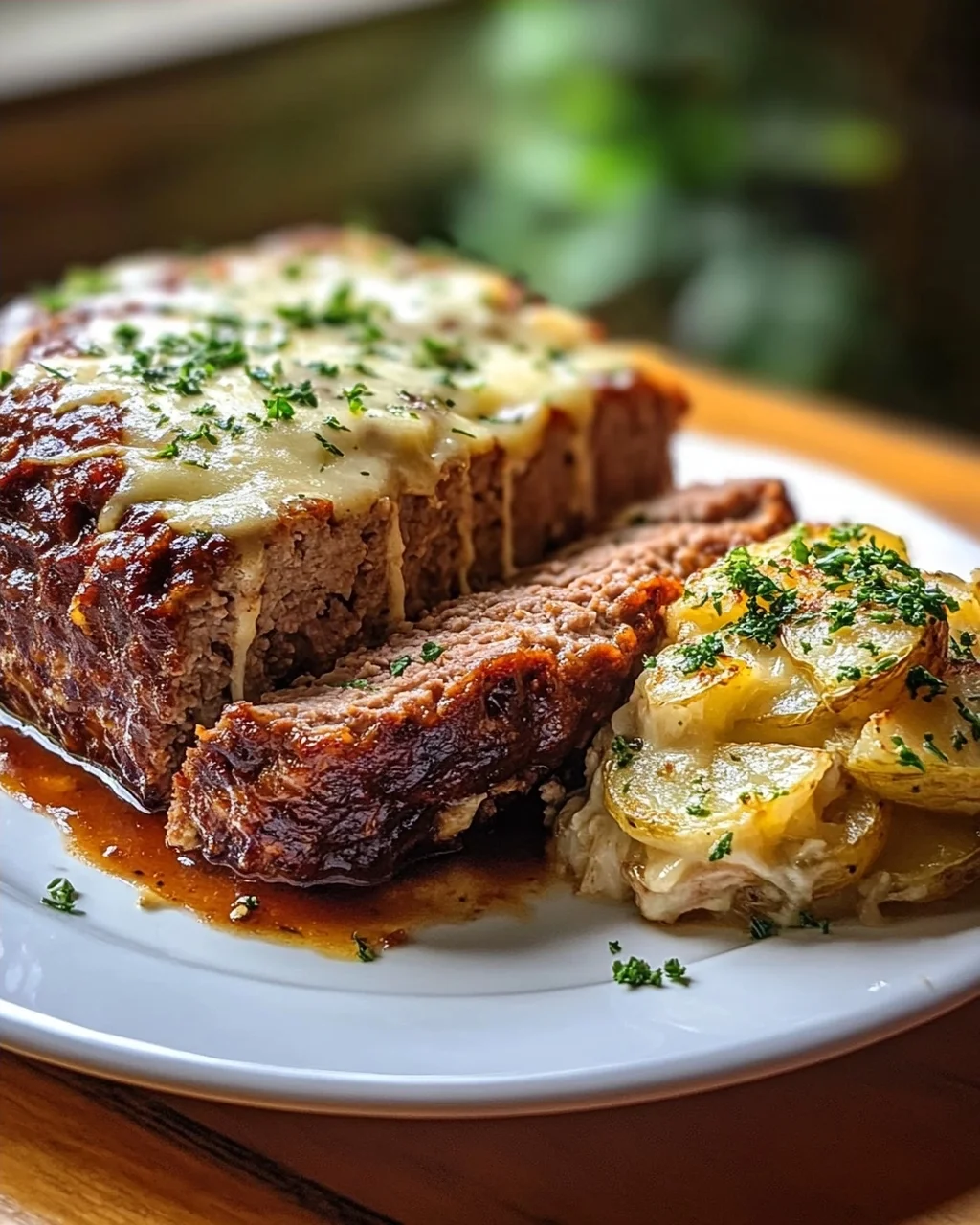 Rustikaler Hackbraten & extra cremiges Kartoffelgratin in Sahne
